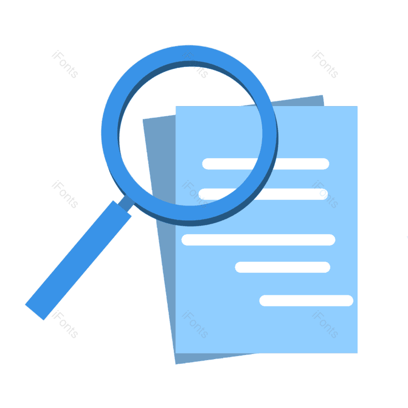 文本图片,卡通文本元素,商务图标PNG,放大镜免抠素材